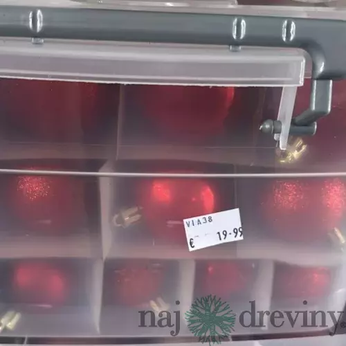 Box plastových vianočných gul (70ks) - červená
