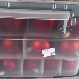 Box plastových vianočných gul (70ks) - červená