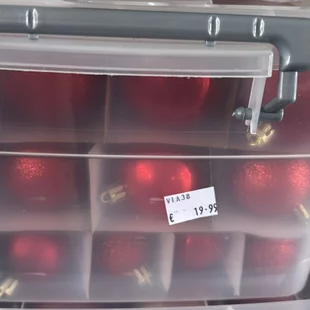 Box plastových vianočných gul (70ks) - červená