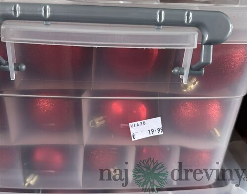 Box plastových vianočných gul (70ks) - červená