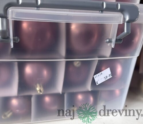 Box plastových vianočných gul (70ks) - fialová