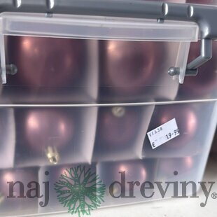 Box plastových vianočných gul (70ks) - fialová