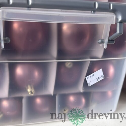 Box plastových vianočných gul (70ks) - fialová