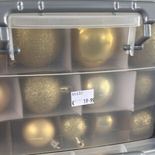 Box plastových vianočných gul (70ks) - zlatá