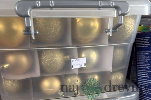 Box plastových vianočných gul (70ks) - zlatá