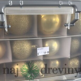 Box plastových vianočných gul (70ks) - zlatá