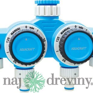 Časovač AQUACRAFT® 290040, mechanický, 4-way, rozbočovač, záhradný, na hadicu, max. 120 min
