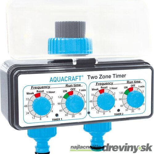 Časovač AQUACRAFT® 290160, 3/4“, mechanický, 2-way, rozbočovač, záhradný, na hadicu, 2xAA