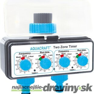 Časovač AQUACRAFT® 290160, 3/4“, mechanický, 2-way, rozbočovač, záhradný, na hadicu, 2xAA