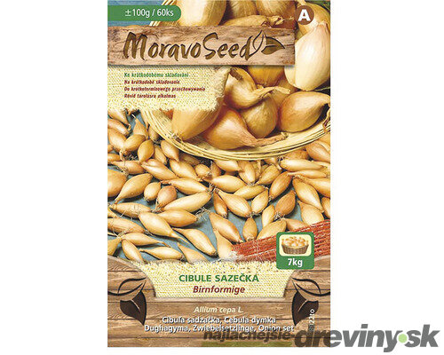 Cibuľa sadzačka BIRNFORMIGE žltá karta 100g, 8-16mm
