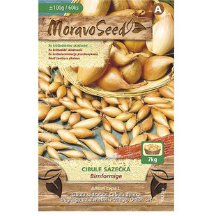 Cibuľa sadzačka BIRNFORMIGE žltá karta 100g, 8-16mm