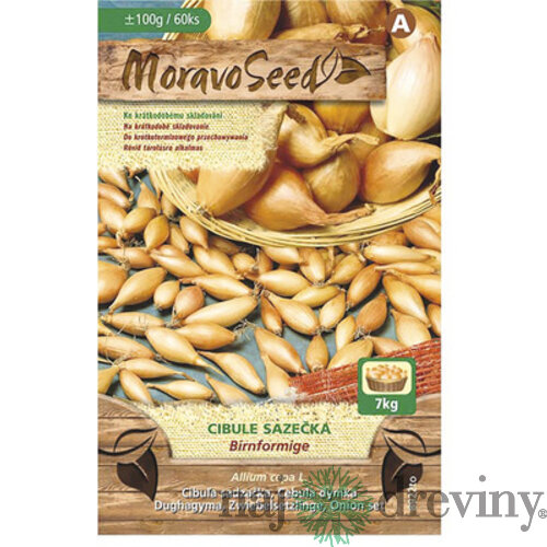 Cibuľa sadzačka BIRNFORMIGE žltá karta 100g, 8-16mm
