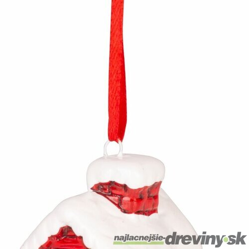 Dekorácia MagicHome Vianoce, Domček, LED, terakota, závesný, 5,5x5x7,2 cm