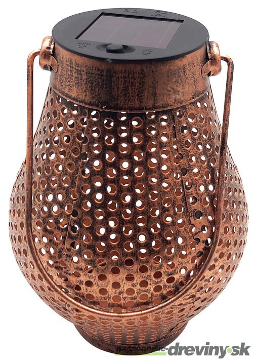 Dekorácia Strend Pro Cooper, solárny medený lampáš, 1x LED, 11x17cm