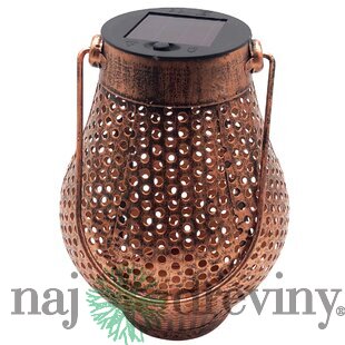 Dekorácia Strend Pro Cooper, solárny medený lampáš, 1x LED, 11x17cm