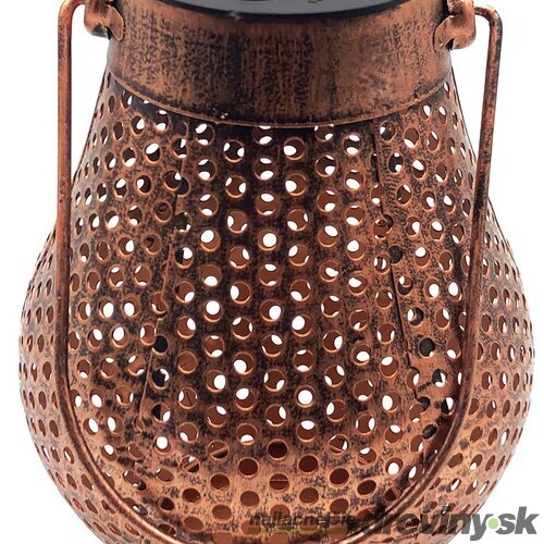Dekorácia Strend Pro Cooper, solárny medený lampáš, 1x LED, 11x17cm