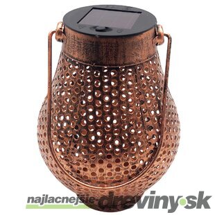 Dekorácia Strend Pro Cooper, solárny medený lampáš, 1x LED, 11x17cm