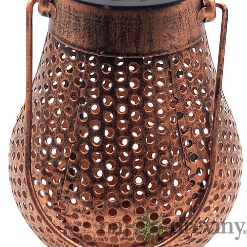 Dekorácia Strend Pro Cooper, solárny medený lampáš, 1x LED, 11x17cm