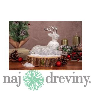 Dekorácia Vianoce, Sob sediaci, 19x17 cm