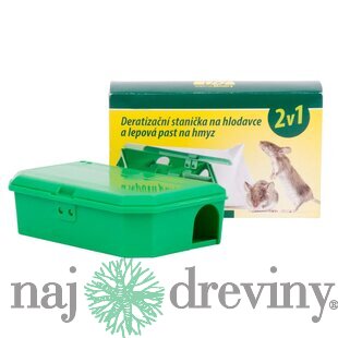 Deratizačná stanička 2v1, stanica pre otravu na hlodavce, lepová pasca na hmyz