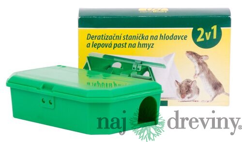 Deratizačná stanička 2v1, stanica pre otravu na hlodavce, lepová pasca na hmyz