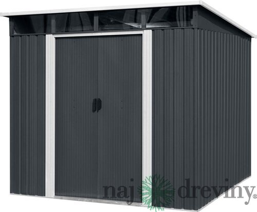 Domček Strend Pro, záhradný, plech, antracit, 238x193x202 cm
