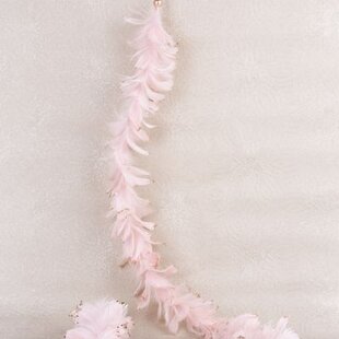 Girlanda Vianoce, ružová, páperová, 150 cm