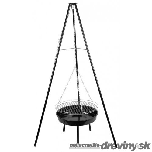 Gril Bavarian, BBQ, na drevené uhlie, nastaviteľná gril.výška 320-660/1500 mm