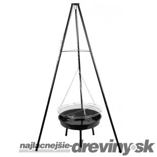 Gril Bavarian, BBQ, na drevené uhlie, nastaviteľná gril.výška 320-660/1500 mm
