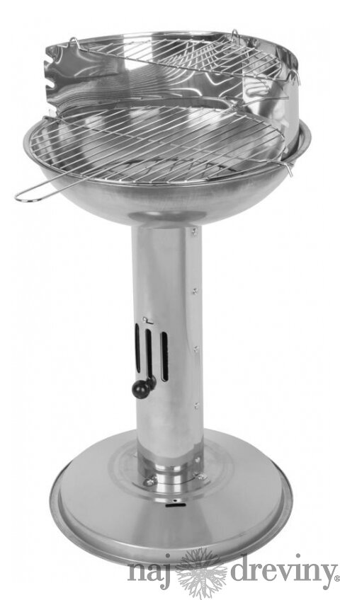 Gril Capri, BBQ, nerezový, na drevené uhlie, 500x390x680 mm