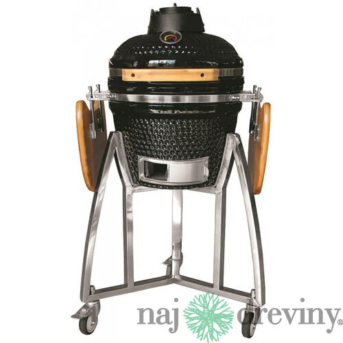 Gril Kamado Egg 16“, priemer 33,50 cm, gril výška 73 cm, čierny, 40x57x97,50 cm