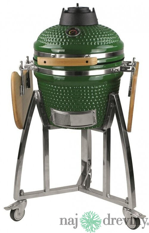 Gril Kamado Egg 16“, priemer 33,50 cm, gril výška 73 cm, zelený, 40x57x97,50 cm