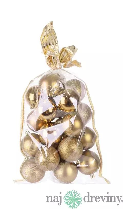Gule MagicHome Vianoce, 20 ks, 6 cm, zlaté, na vianočný stromček