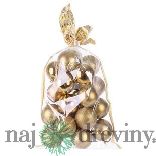 Gule MagicHome Vianoce, 20 ks, 6 cm, zlaté, na vianočný stromček