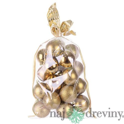 Gule MagicHome Vianoce, 20 ks, 6 cm, zlaté, na vianočný stromček