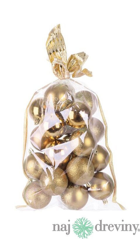 Gule MagicHome Vianoce, 20 ks, 6 cm, zlaté, na vianočný stromček