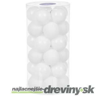 Gule Vianoce, 30 ks, biele, lesklé, mix, na vianočný stromček, 6 cm