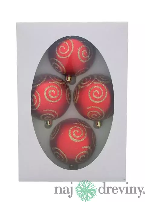 Gule Vianoce, 4 ks, zlaté s ornamentami, 7 cm
