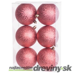 Gule Vianoce, 6 ks, červené, na vianočný stromček, 8 cm