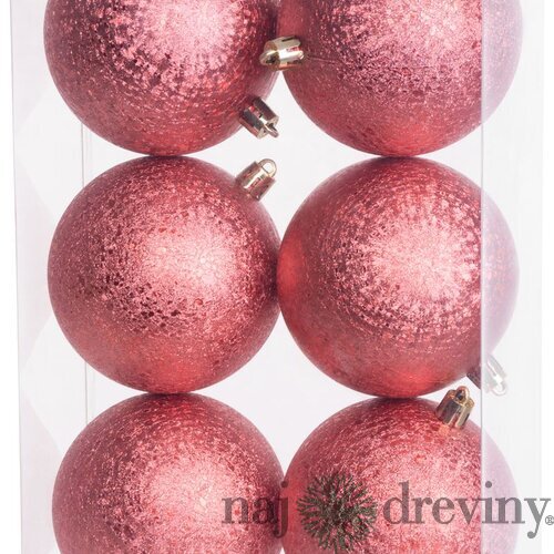 Gule Vianoce, 6 ks, červené, na vianočný stromček, 8 cm