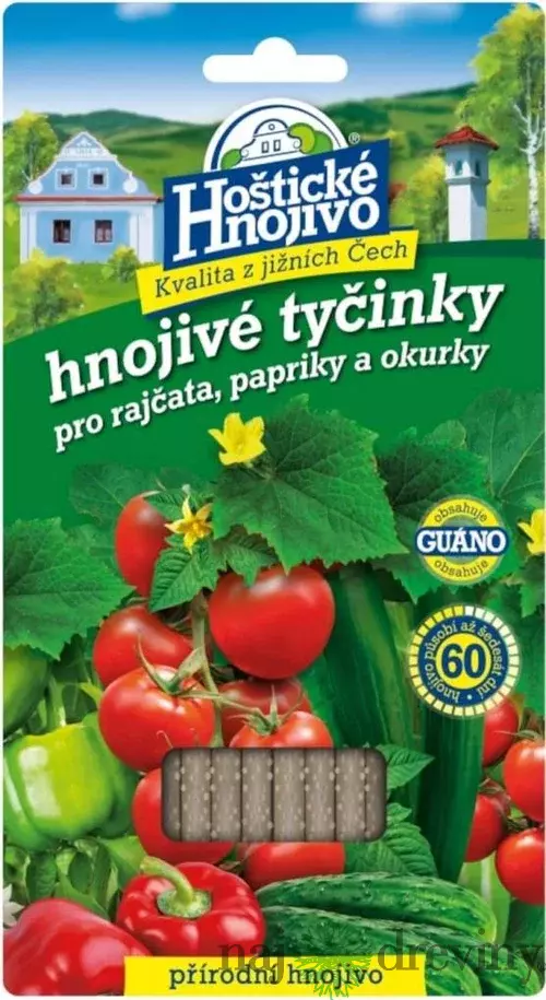 Hnojivo HOŠTICKÉ tyčinkové na rajčiaky,papriky a uhorky 20ks