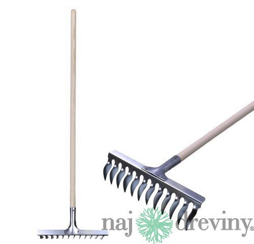 Hrable na trávnik Strend Pro R108A.WH, 12 zubé, prevzdušňovacie, vertikutačné, drevená násada