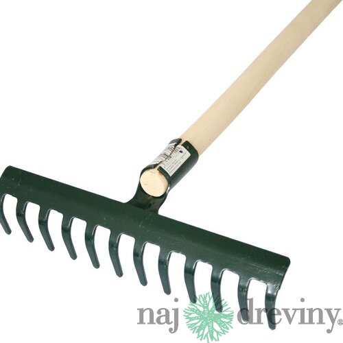 Hrable R105, 14 zubé, záhradné drevená násada 1600 mm