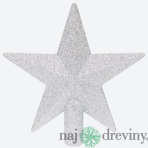 Hviezda na stromček - strieborná