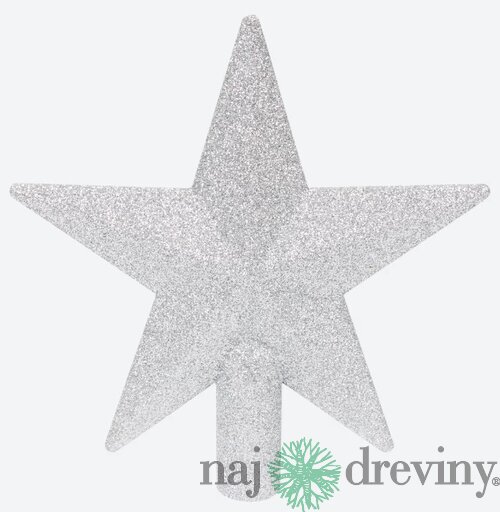 Hviezda na stromček - strieborná