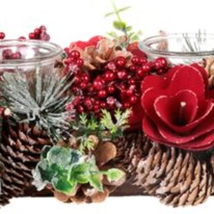 Ikebana MagicHome Vianoce, prírodná, adventná, 50x16x9 cm
