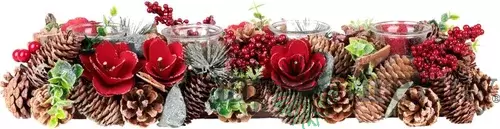 Ikebana MagicHome Vianoce, prírodná, adventná, 50x16x9 cm