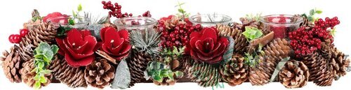 Ikebana MagicHome Vianoce, prírodná, adventná, 50x16x9 cm