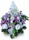 Ikebana s kahancom srdce viery - s krížom a kvetmi