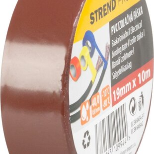 Izolačná Páska, 19 mm, L-10 m, max. 80°C, 40,0 kV/mm, hnedá, lepiaca, PVC